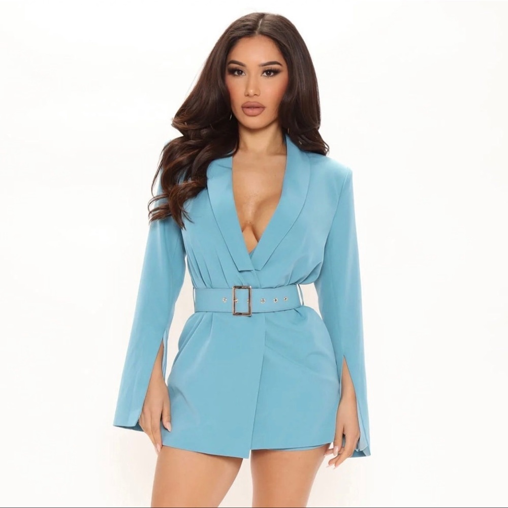 Blue romper blazer